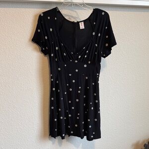 Abound Black mini Dress with flower Details